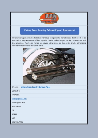 Victory Cross Country Exhaust Pipes | Rpwusa.net