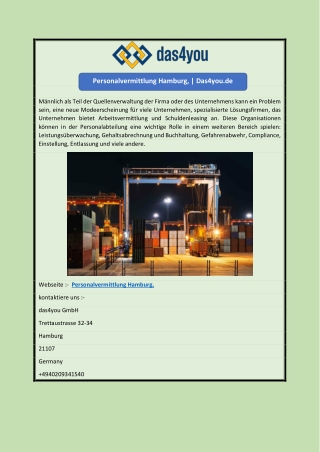 Personalvermittlung Hamburg, | Das4you.de