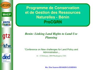 Programme de Conservation et de Gestion des Ressources Naturelles - Bénin ProCGRN