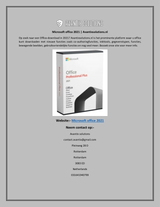 Microsoft office 2021Avantixsolutions.nl