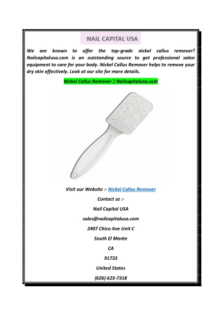 Nickel Callus Remover  Nailcapitalusa.com