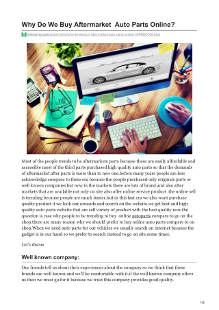mrjourno.com-Why Do We Buy Aftermarketnbsp Auto Parts Online