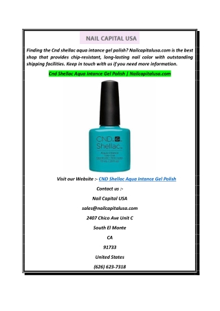 Cnd Shellac Aqua Intance Gel Polish  Nailcapitalusa.com