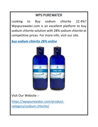 Buy Sodium Chlorite 28% Online  Wpspurewater.com
