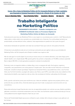 Trabalho Inteligente no Marketing Político _ Pré-Campanha Eleição 2022