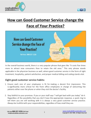 How can Good Customer Service change the Face of Your Practice?