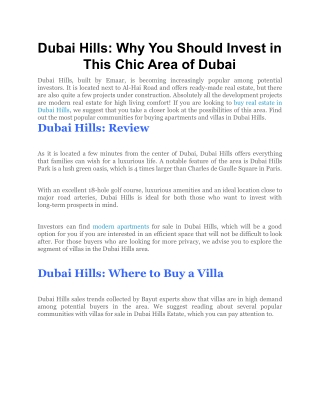 Dubai Hills_ Why You Should Invest in This Chic Area of Dubai