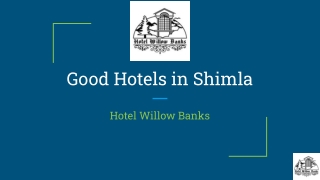 Good Hotels in Shimla