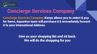 Concierge Services Company Kenya
