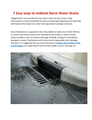 7 Easy ways to unblock storm water drains