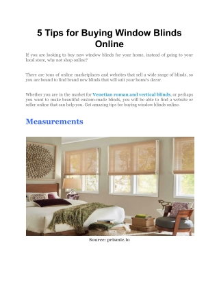 5 Tips for Buying Window Blinds Online