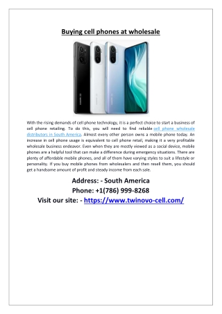 Cell phone wholesale distributor in South America