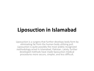 Liposuction in Islamabad