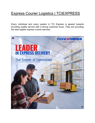 Express Courier Logistics | TCIEXPRESS