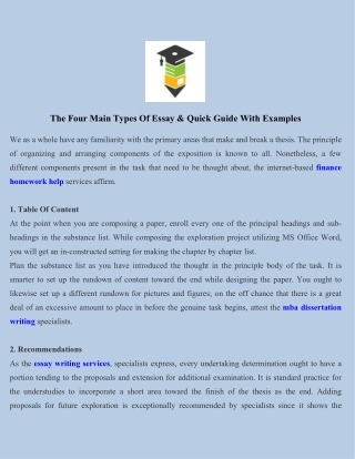 The Four Main Types Of Essay & Quick Guide With Examples