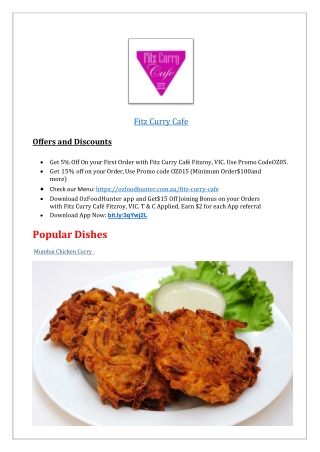 5% off – Fitz Curry Cafe Indian Restaurant Melbourne,VIC