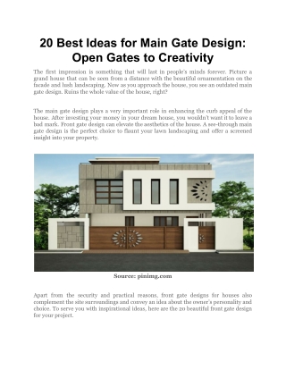 20 Best Ideas for Main Gate Design_ Open Gates to Creativity