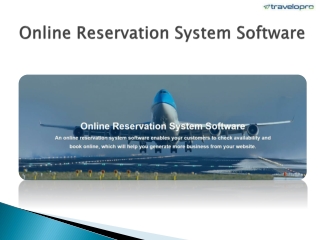 Online Reservation System Software