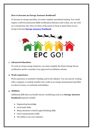 How to become an Energy Assessor Southend
