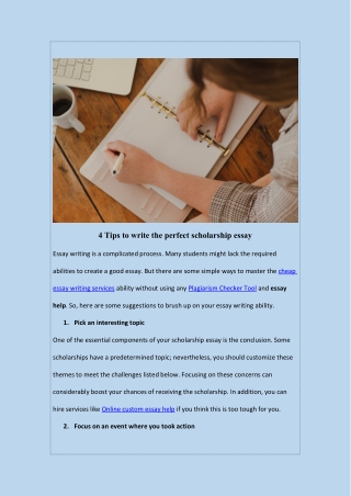 4 Tips to write the perfect scholarship essay