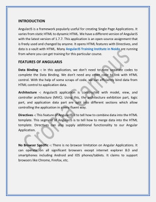 Features and Benefits of Angular Js