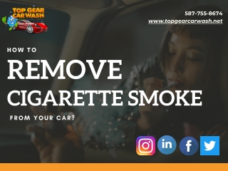 Remove Cigarette Smoke from Your Car