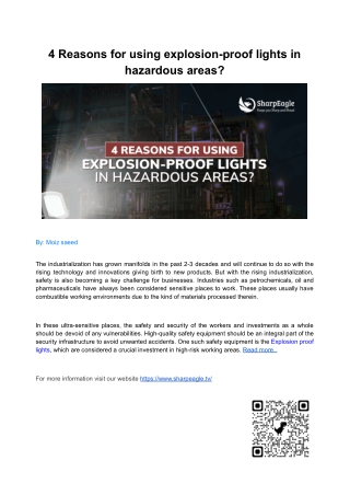 4 Reasons for using explosion-proof lights in hazardous areas_