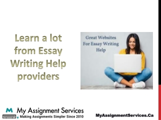 Learn a lot from Essay Writing Help providers