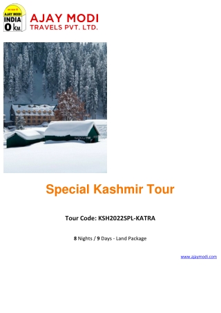 Book Kashmir Summer Tour Packages with Ajay Modi Travels