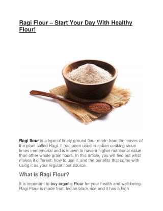 Ragi Flour – Start Your Day With Healthy Flour!