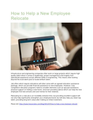 How to Help a New Employee Relocate - LVI Associates