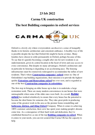The best Building companies in oxford services