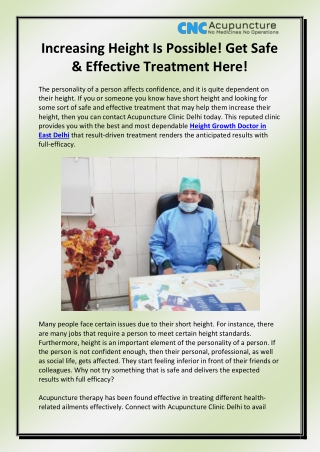 Height Increase Treatment in East Delhi