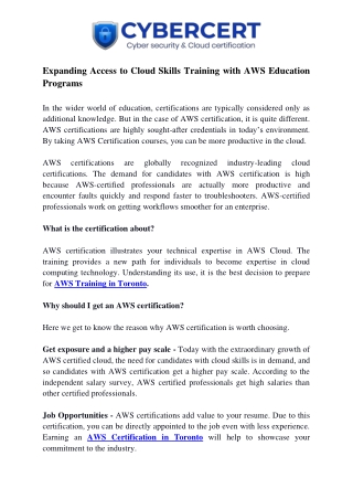 Expanding Access to Cloud Skills Training With AWS Education Programs