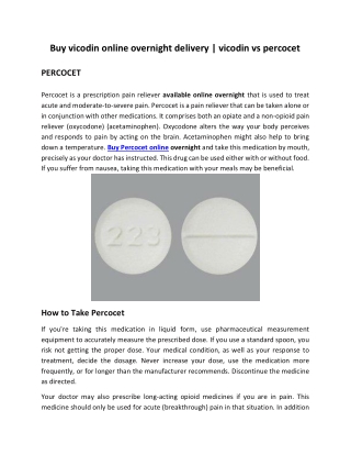 Buy vicodin online overnight delivery  vicodin vs percocet