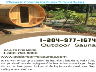 5 Things to Consider for Buying Outdoor Saunas