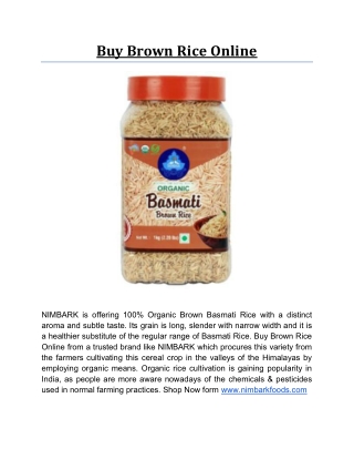 Buy Brown Rice Online