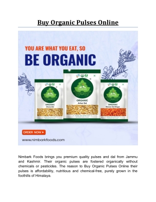 Buy Organic Pulses Online