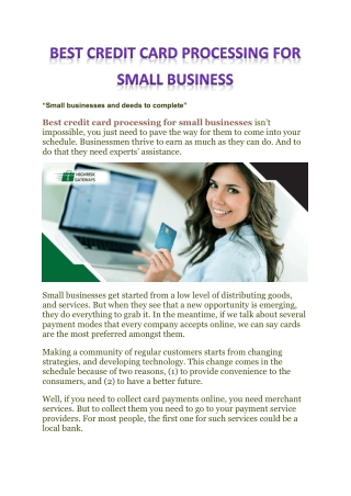 Best credit card processing for small business