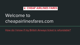 How do I know if my British Airways ticket is refundable
