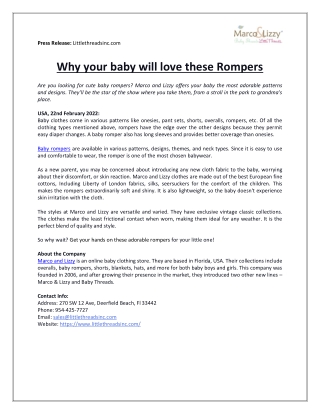 Why your baby will love these Rompers