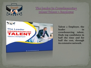 The leader in crowdsourcing talent