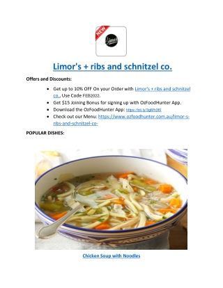 5% off - Limor's   ribs and schnitzel co. Burgers Menu Elsternwick, VIC