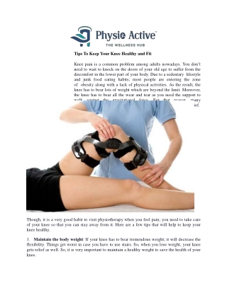 Tips To Keep Your Knee healthy and Fit