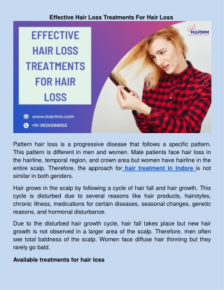 ​Effective Hair Loss Treatments For Hair Loss