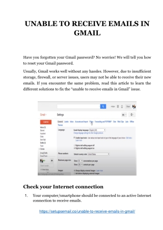 Fix Unable To Receive Emails in Gmail - Simple Steps