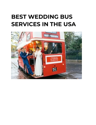 BEST WEDDING BUS SERVICES IN THE USA