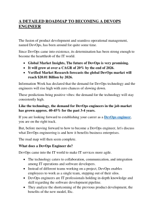 A DETAILED ROADMAP TO BECOMING A DEVOPS ENGINEER