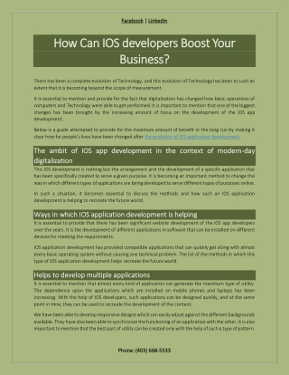How Can IOS developers Boost Your Busines