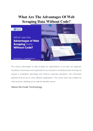 What Are The Advantages Of Web Scraping Data Without Code?